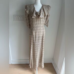 Vintage Scott McClintock Dress 12 Floral Padded Shoulders Maxi Dress